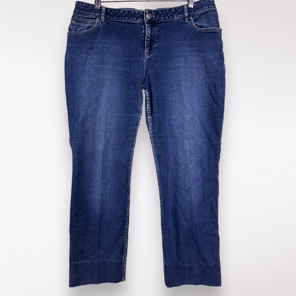 J. Jill‎ Jeans Stretch Women’s Sz 12 X-Large Cuffed Everyday Work Casual Midrise - Picture 1 of 9
